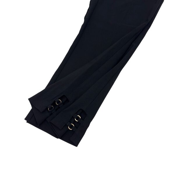Counterparts Women SZ M Black Stretch Pull On Capri Pants Ankle Buckle Detail - Picture 9 of 10